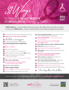 31 Ways to Honor a BRAve Woman & BRAve Hero