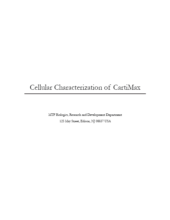 Cellular Characterization of CartiMax
