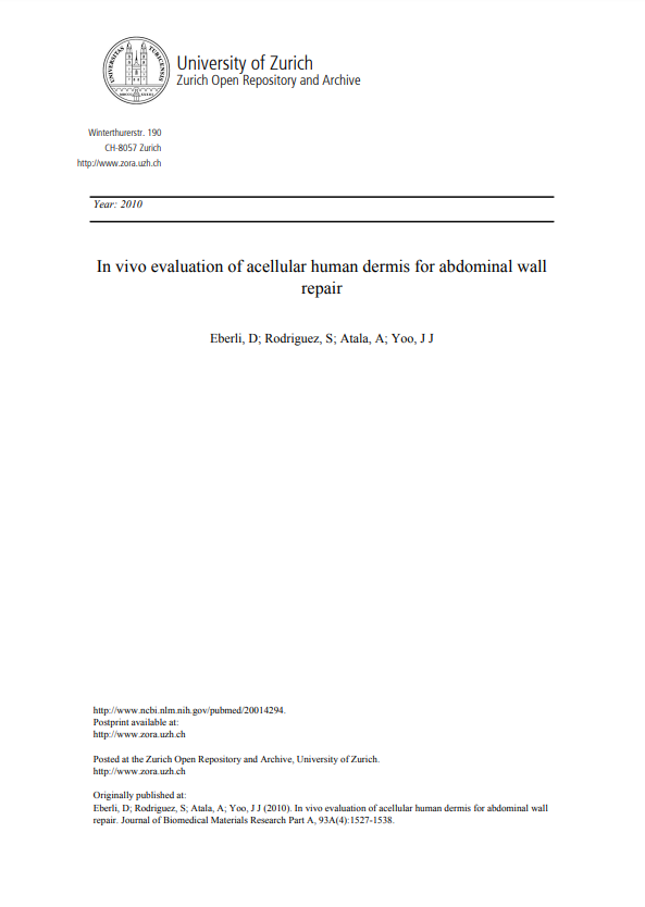 Eberli_et_al_2010_In vivo evaluation of acellular human dermis for abdominal wall repair