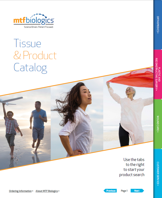 MTF Biologics Tissue & Product Catalog
