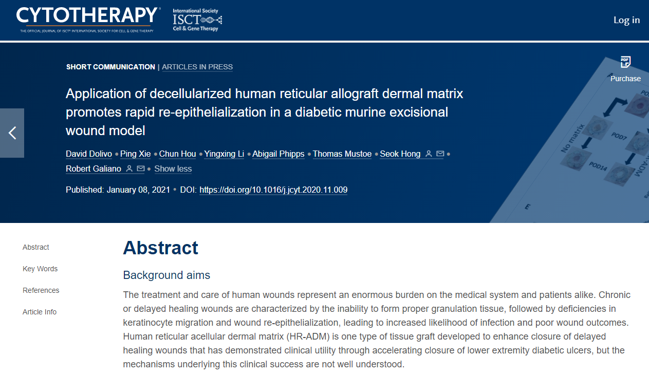 ALLOPATCH: Dolivo, Cytotherapy, 2021